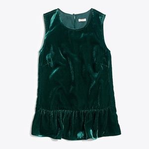 J.Crew Velvet Drapey Peplum Top